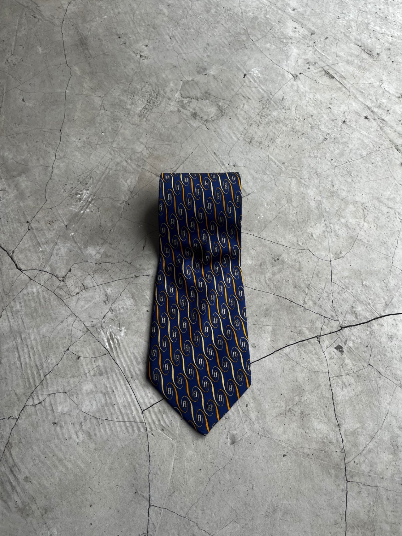 Fendi Blue Printed Tie