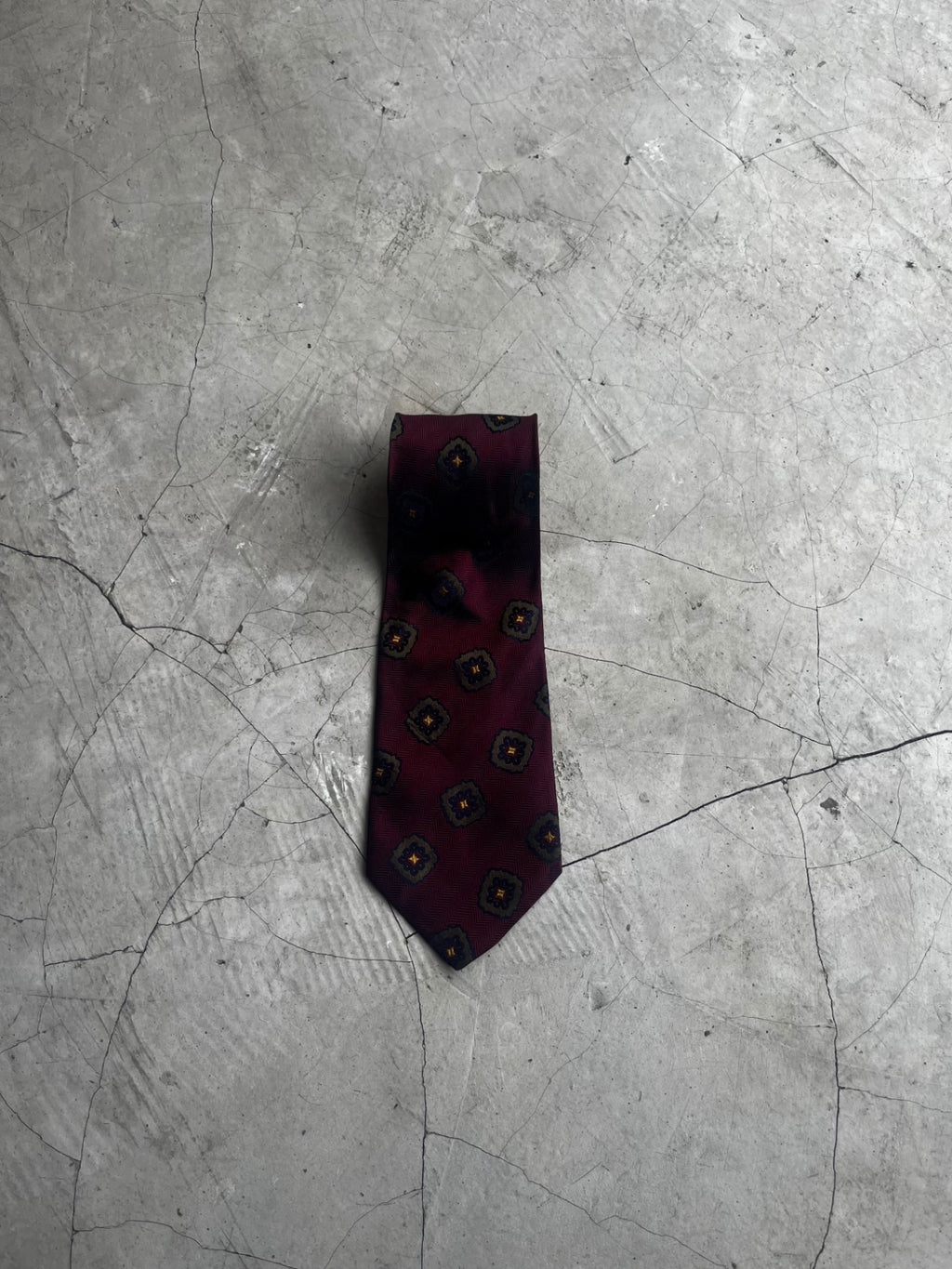 Christian Dior Maroon Medallion Tie