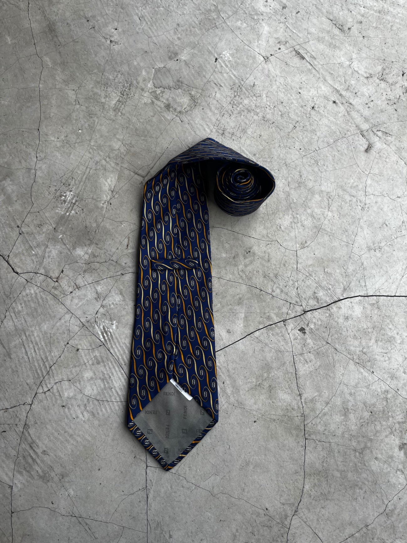 Fendi Blue Printed Tie