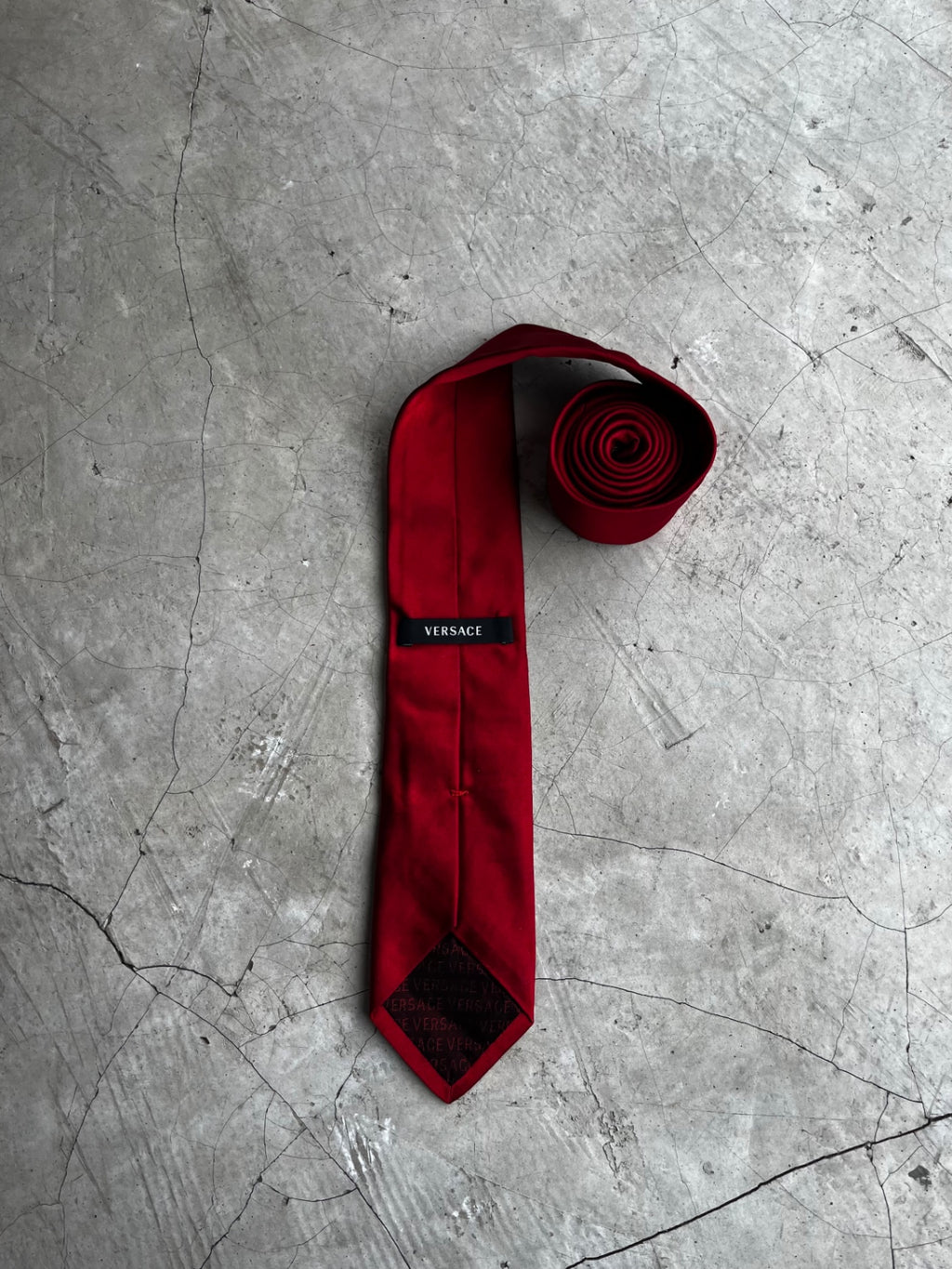 Versace Red Solid Tie