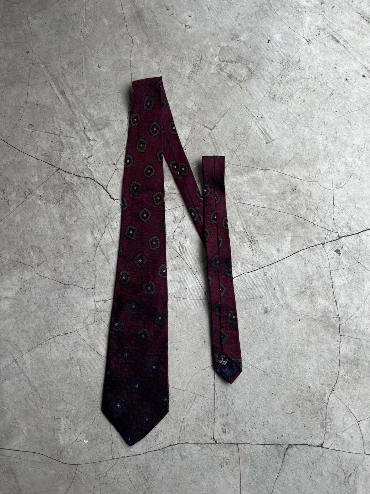Christian Dior Maroon Medallion Tie