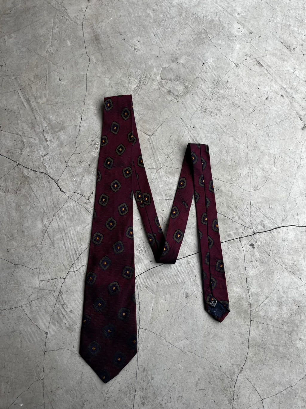 Christian Dior Maroon Medallion Tie