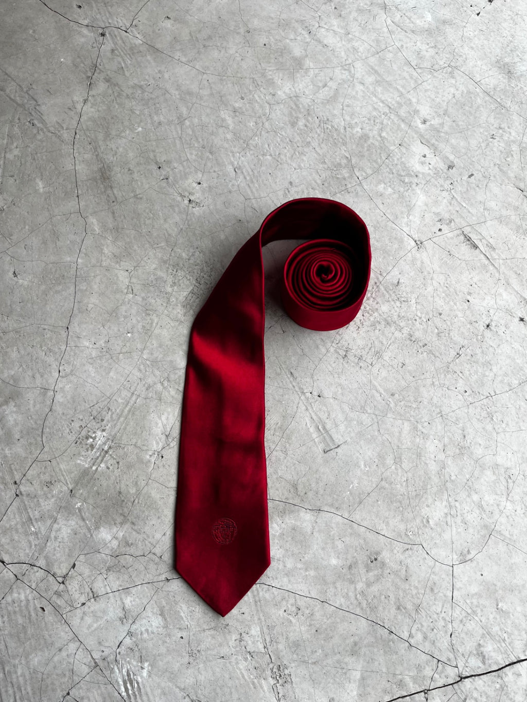Versace Red Solid Tie