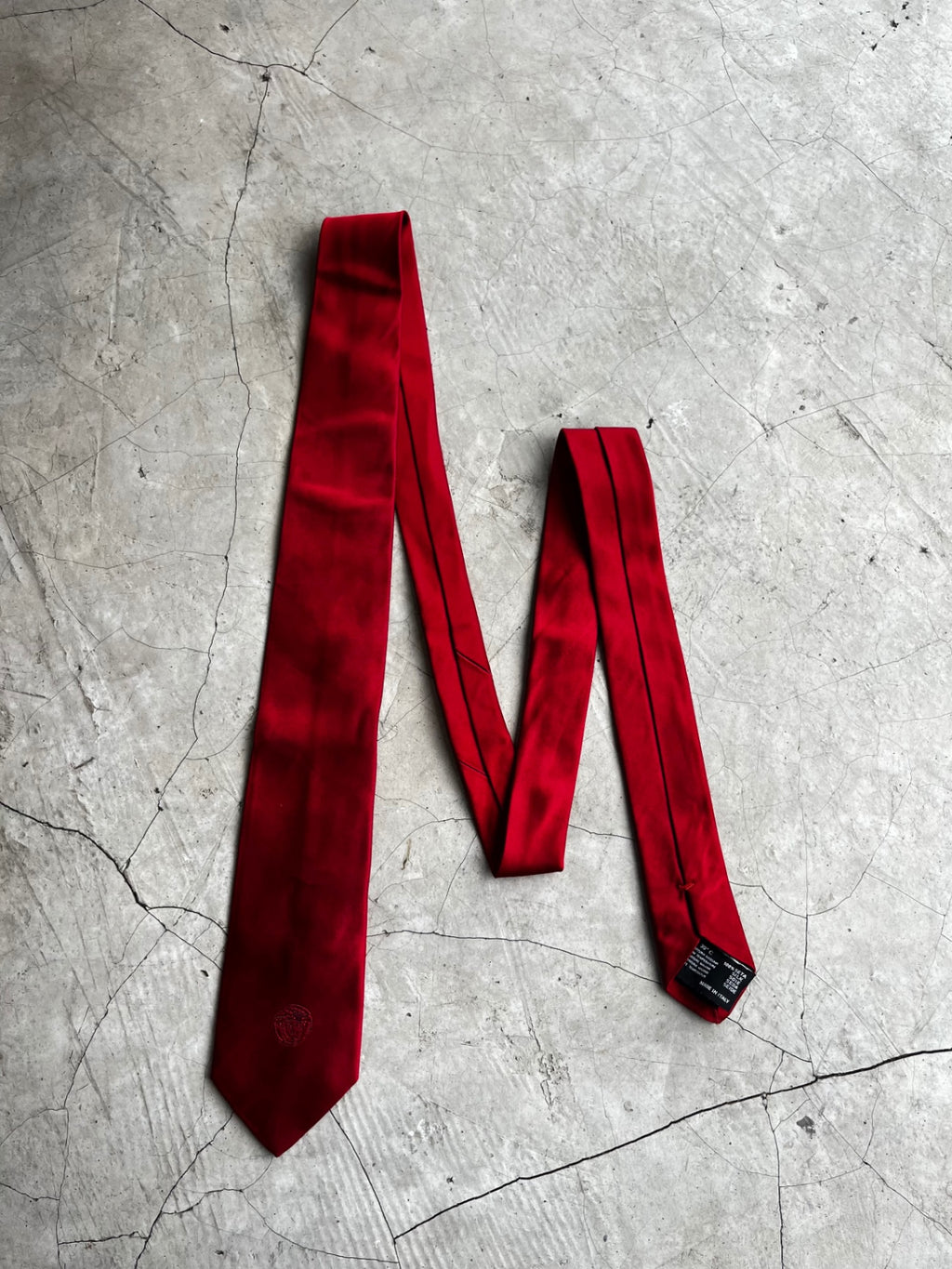 Versace Red Solid Tie