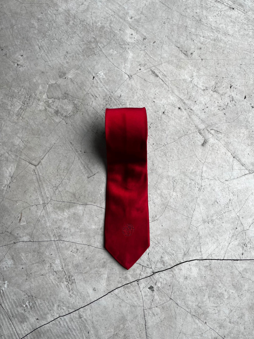 Versace Red Solid Tie