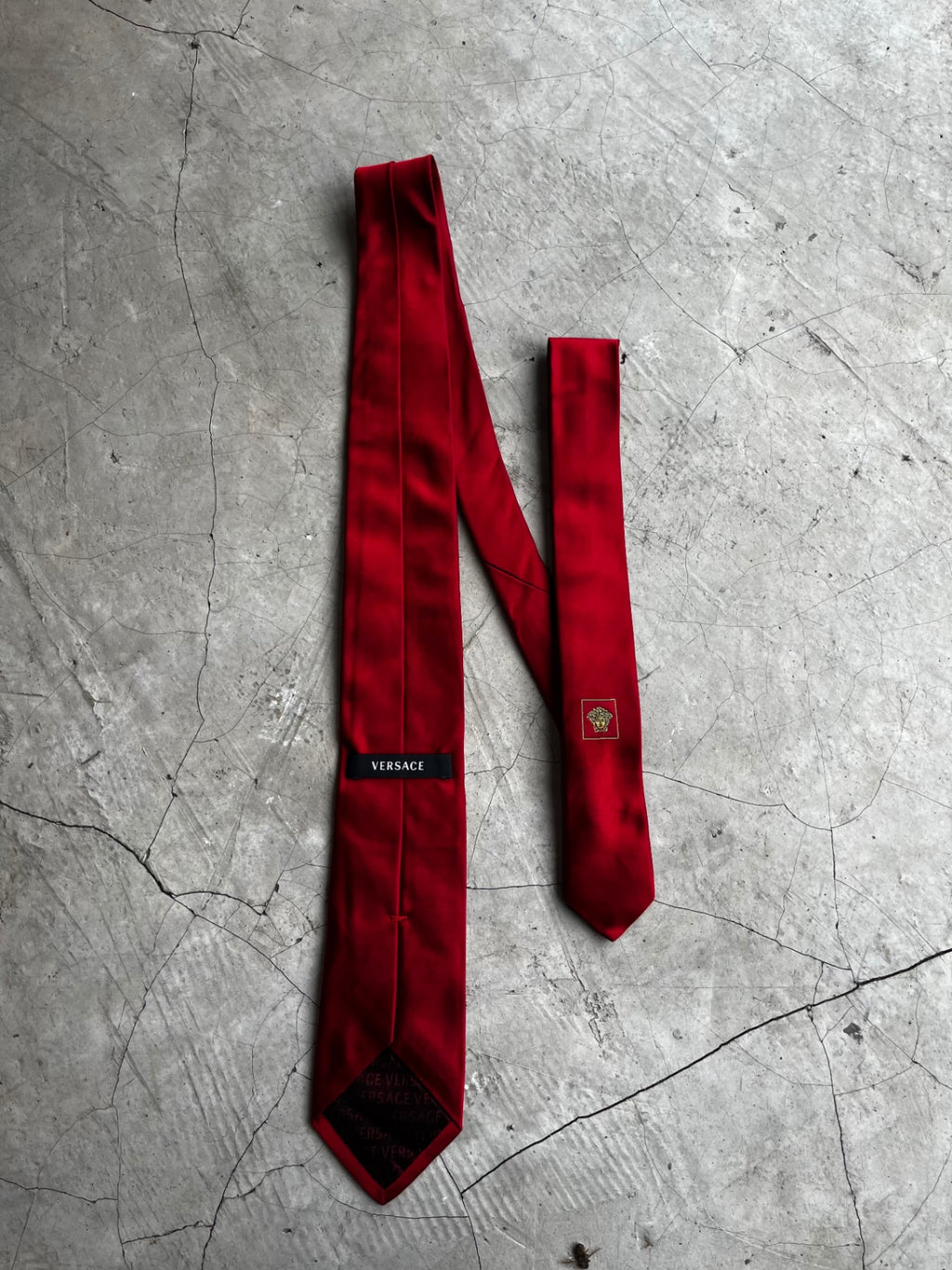Versace Red Solid Tie