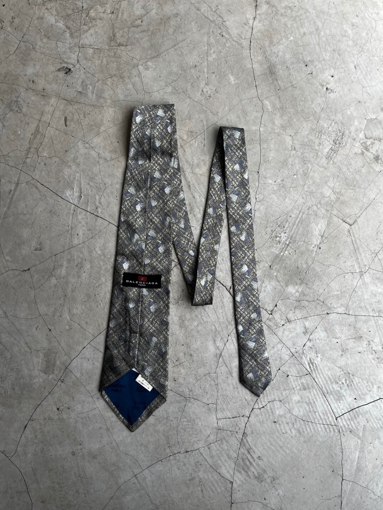 Balenciaga Silk Geometric Tie