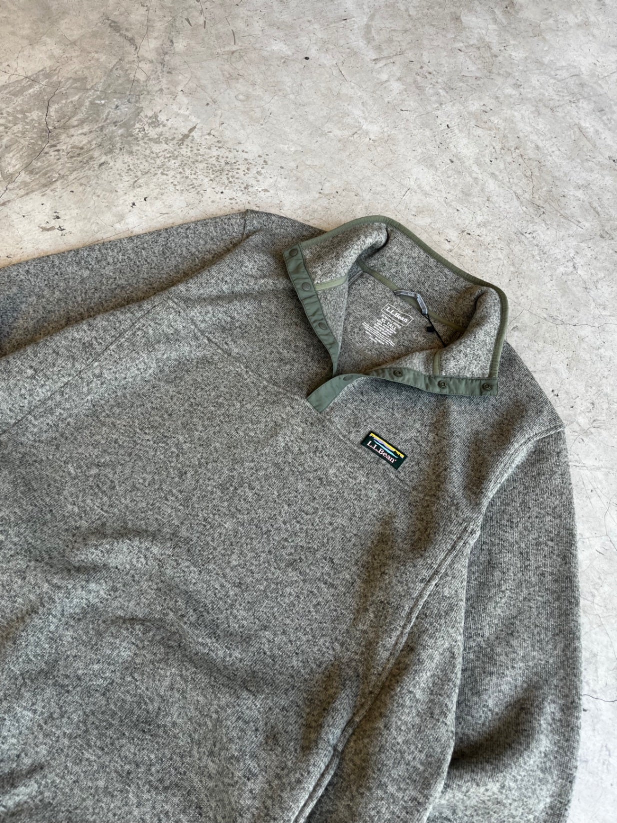 L.L Bean Olive Fleece Pullover