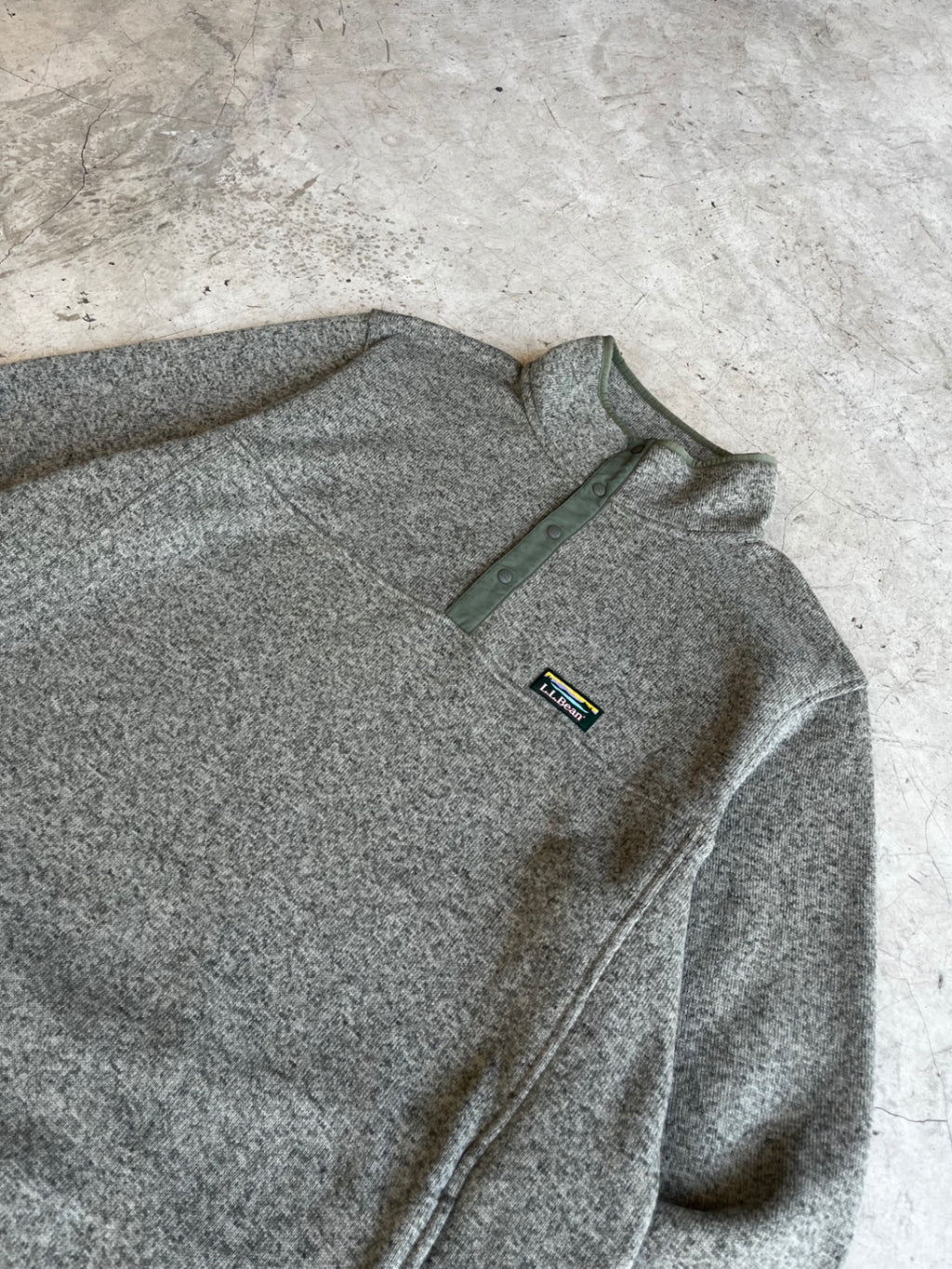 L.L Bean Olive Fleece Pullover