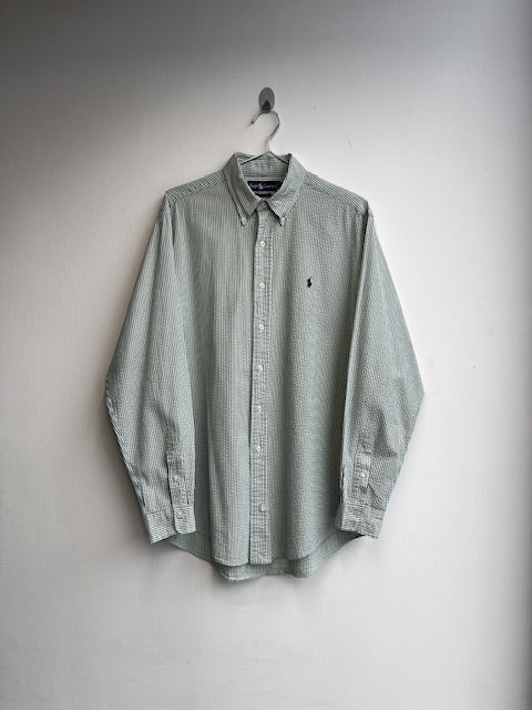 Ralph Lauren Green Striped Textured Shirt