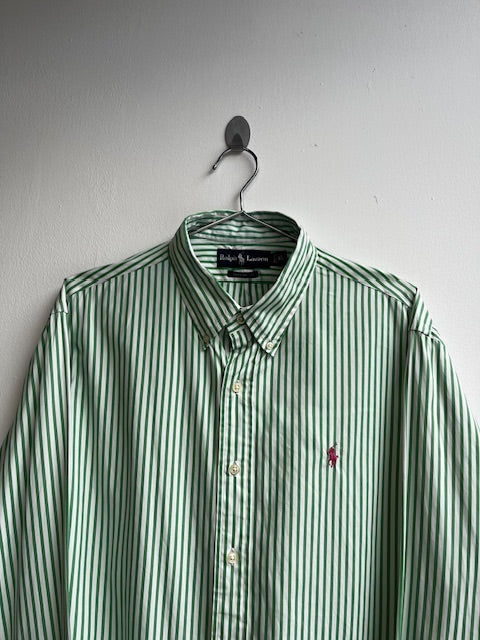 Ralph Lauren Dark Green Striped Shirt