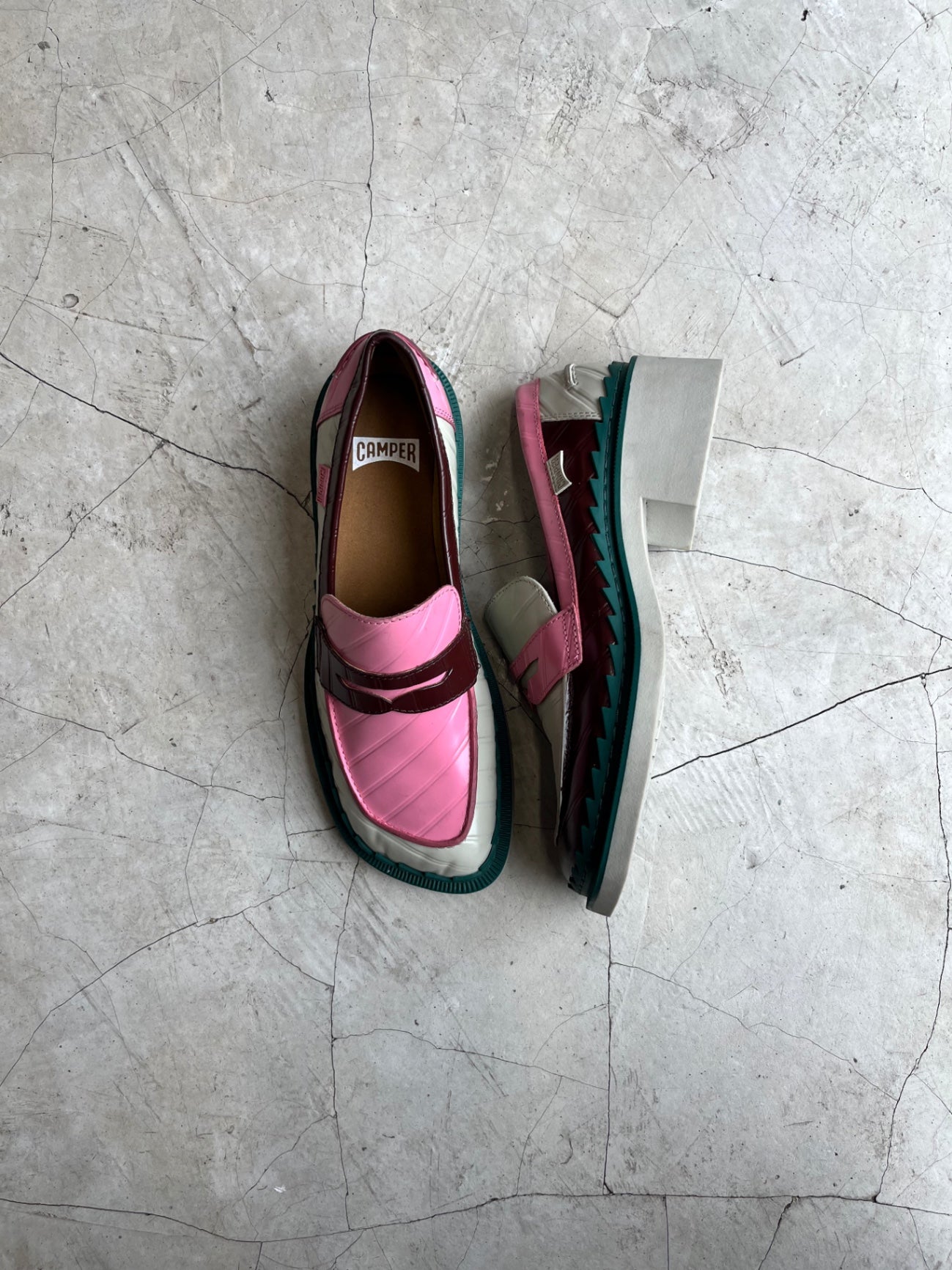 Camper Twins Multicolored Leather Loafers