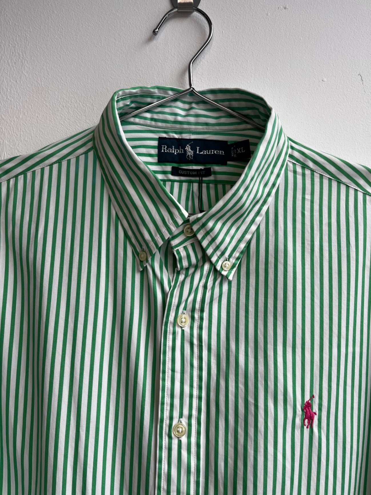 Ralph Lauren Custom Lime Striped Shirt