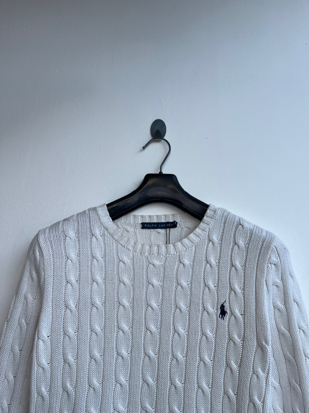 Ralph Lauren White Cable Knit