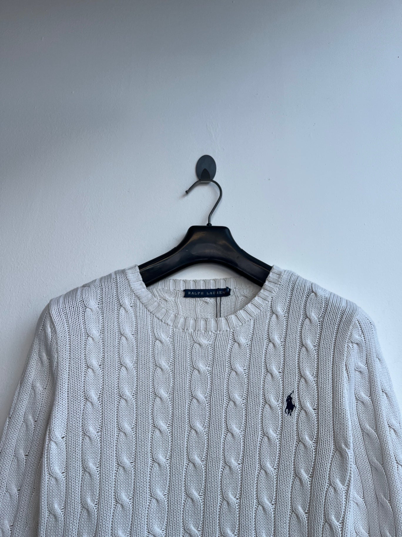 Ralph Lauren White Cable Knit