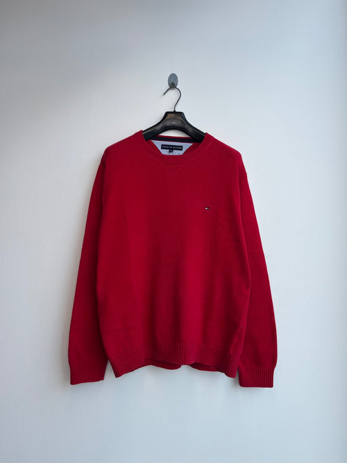 Tommy Hilfiger Red Knit Crewneck