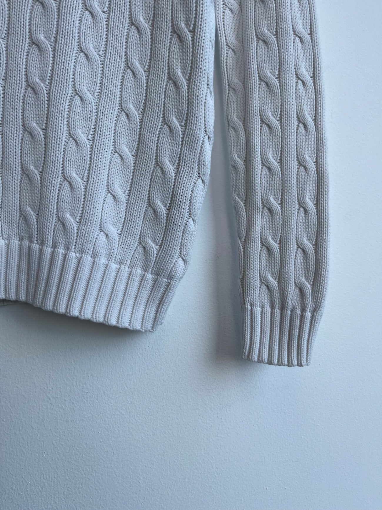 Ralph Lauren White Cable Knit