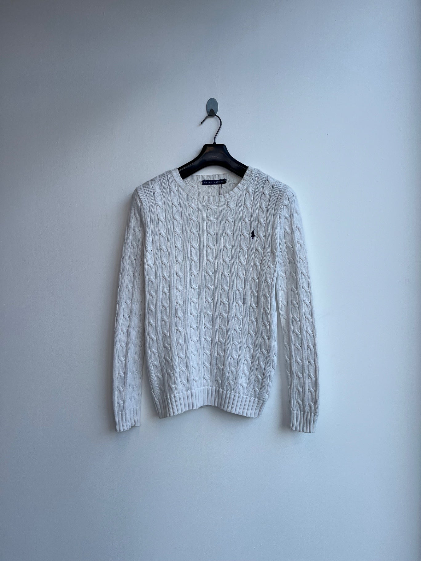 Ralph Lauren White Cable Knit