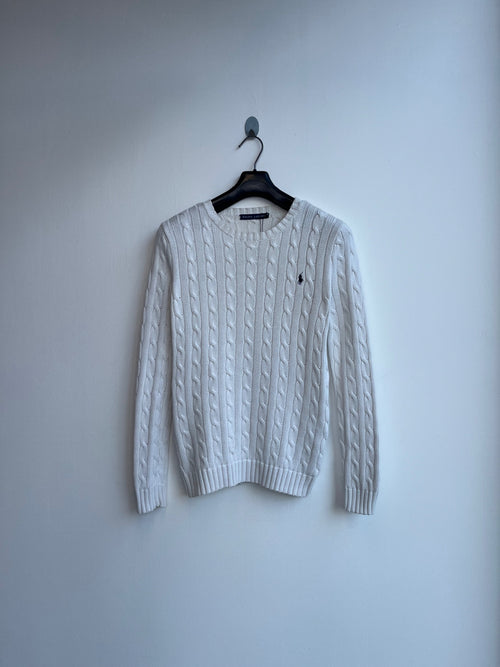 Ralph Lauren White Cable Knit