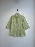 Green Quarter Sleeve Button Up Shirt