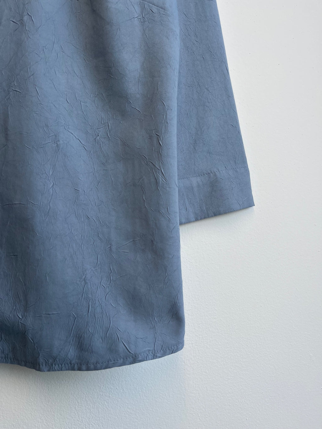 Blue Ruffle Zip Up Shirt