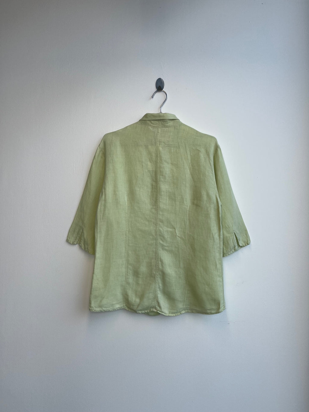 Green Quarter Sleeve Button Up Shirt