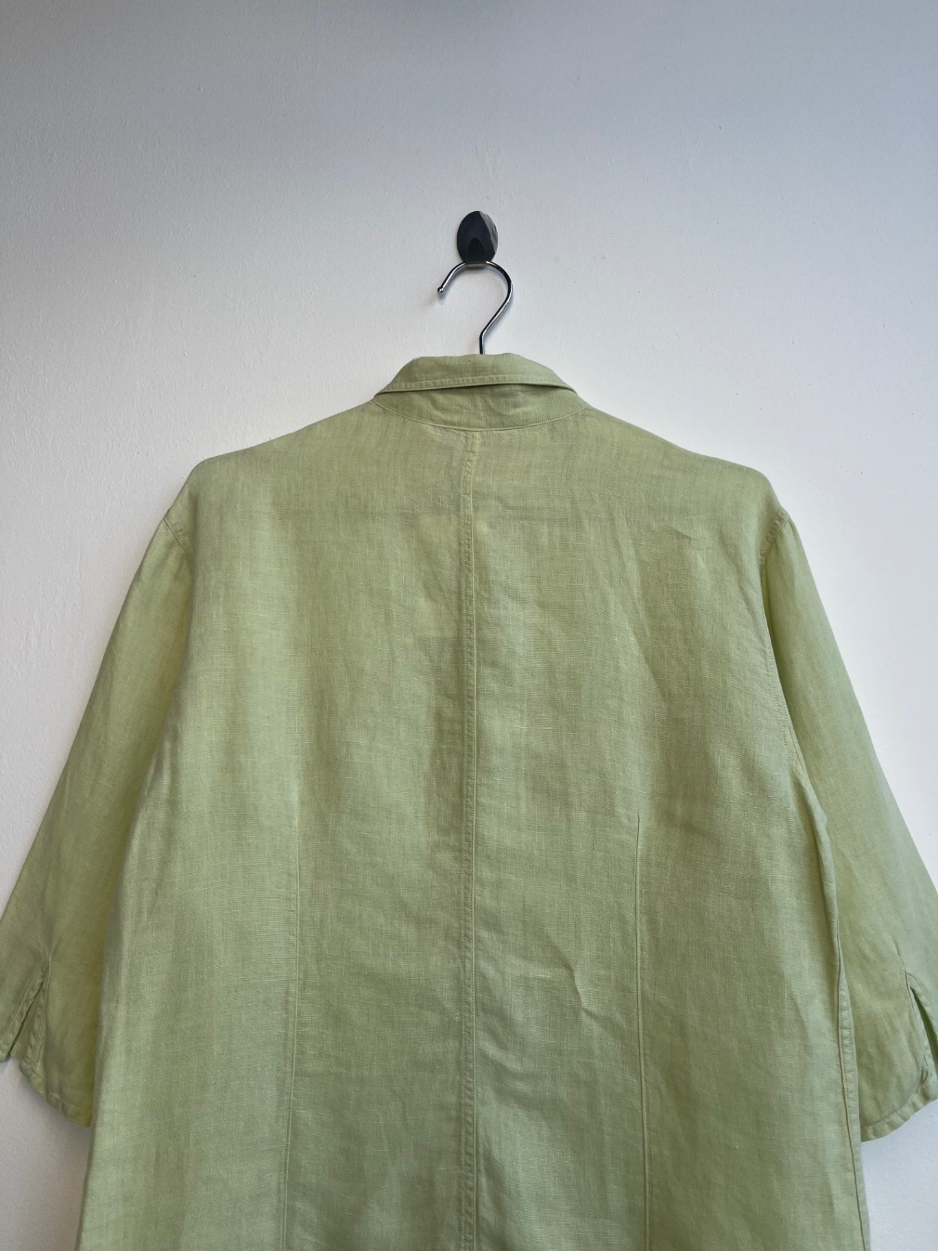Green Quarter Sleeve Button Up Shirt