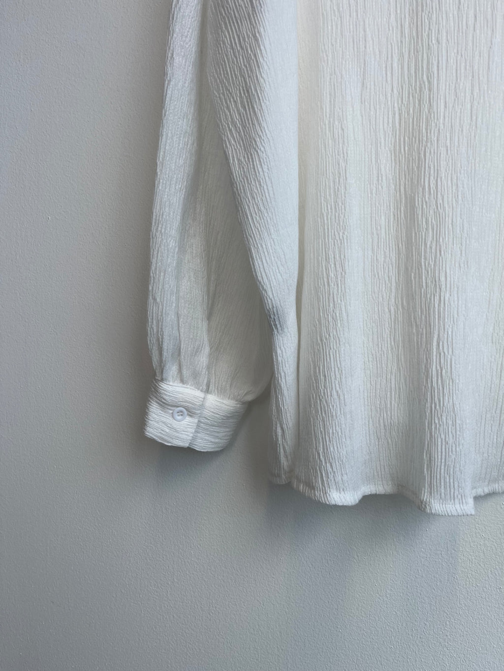 White Crinkle Chiffon Shirt