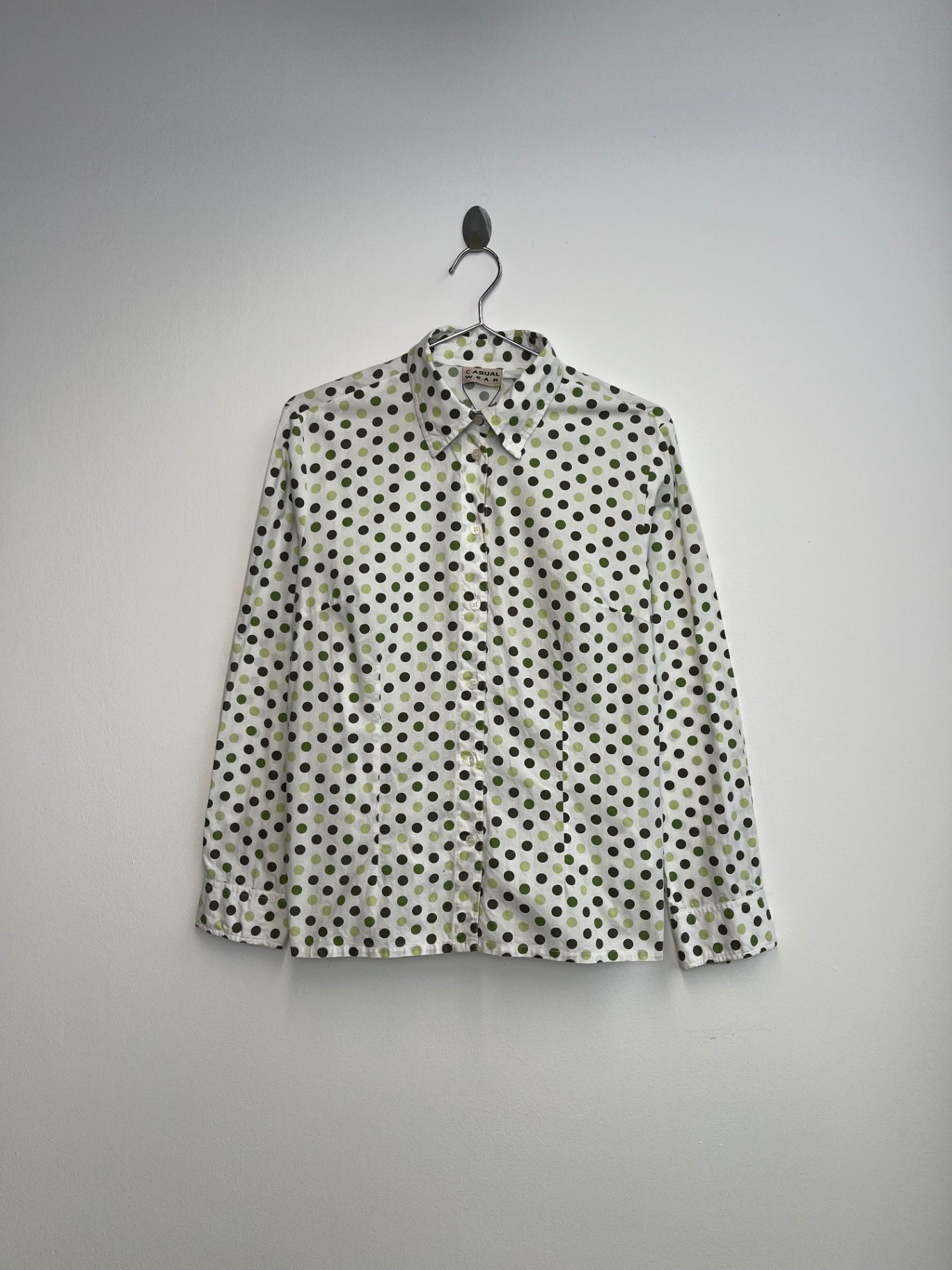 Green Polka Dot Blouse