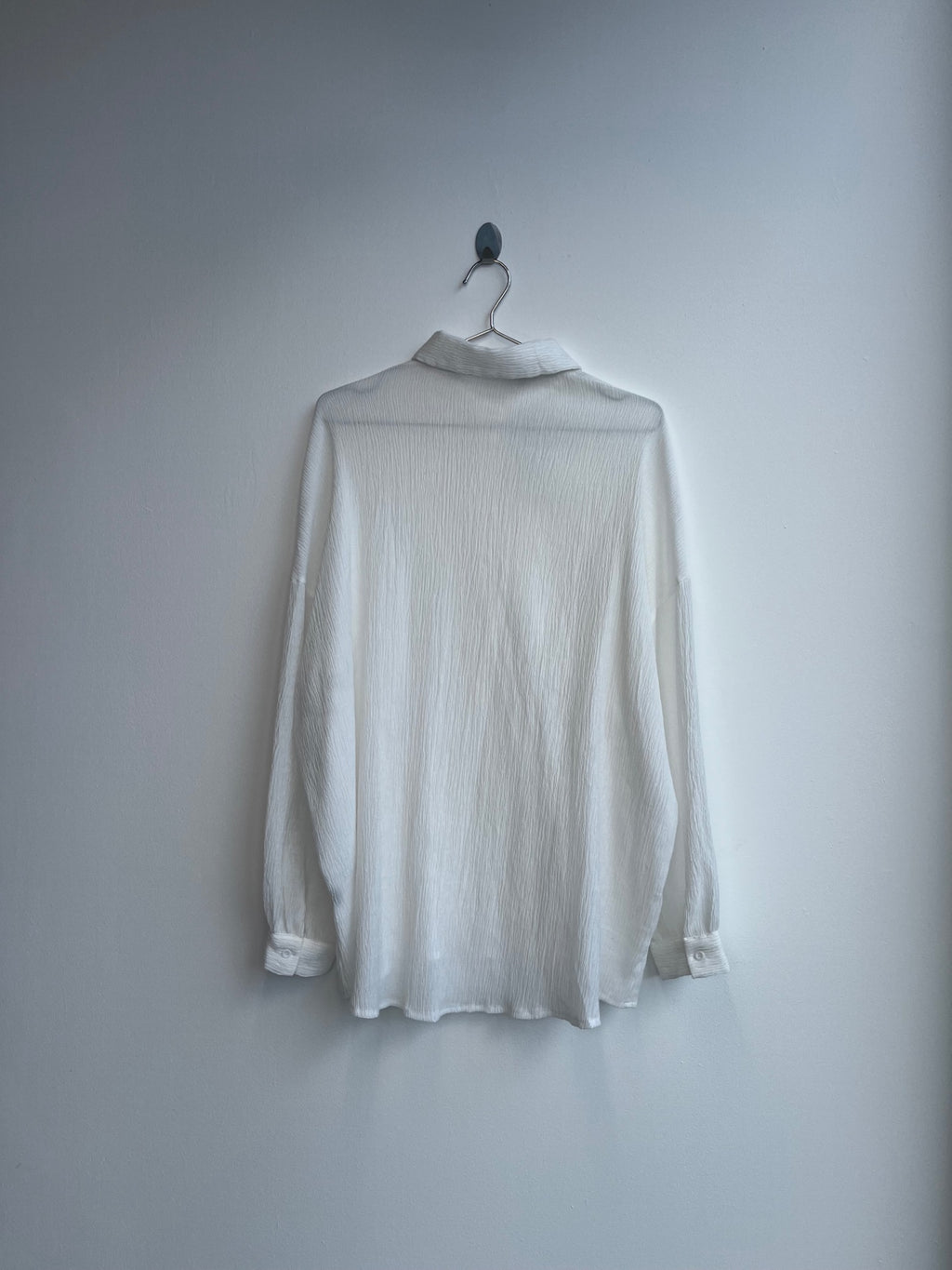 White Crinkle Chiffon Shirt