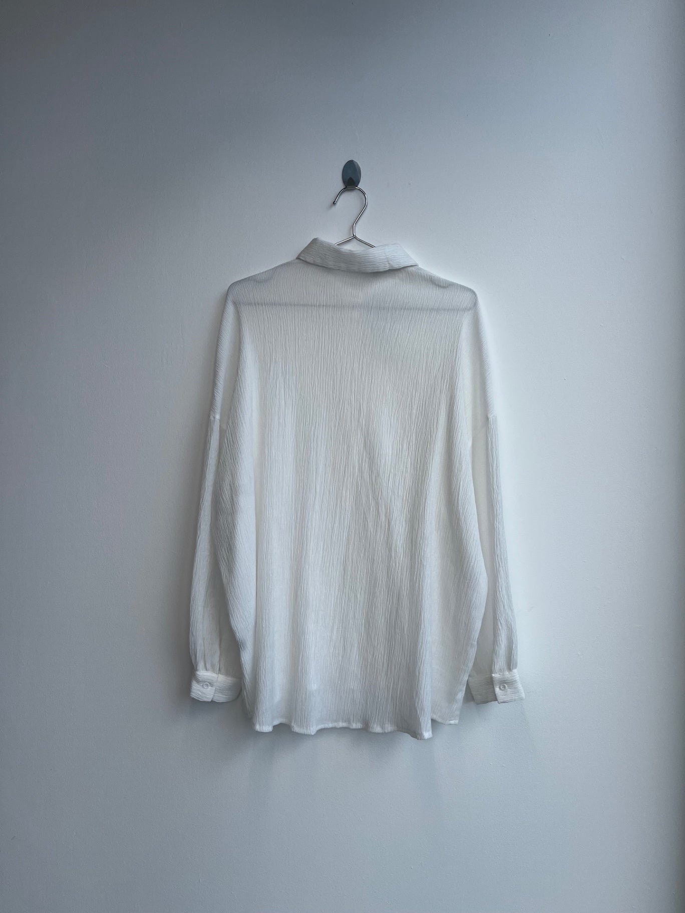 White Crinkle Chiffon Shirt