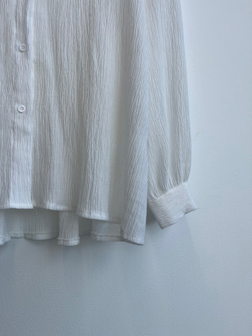 White Crinkle Chiffon Shirt