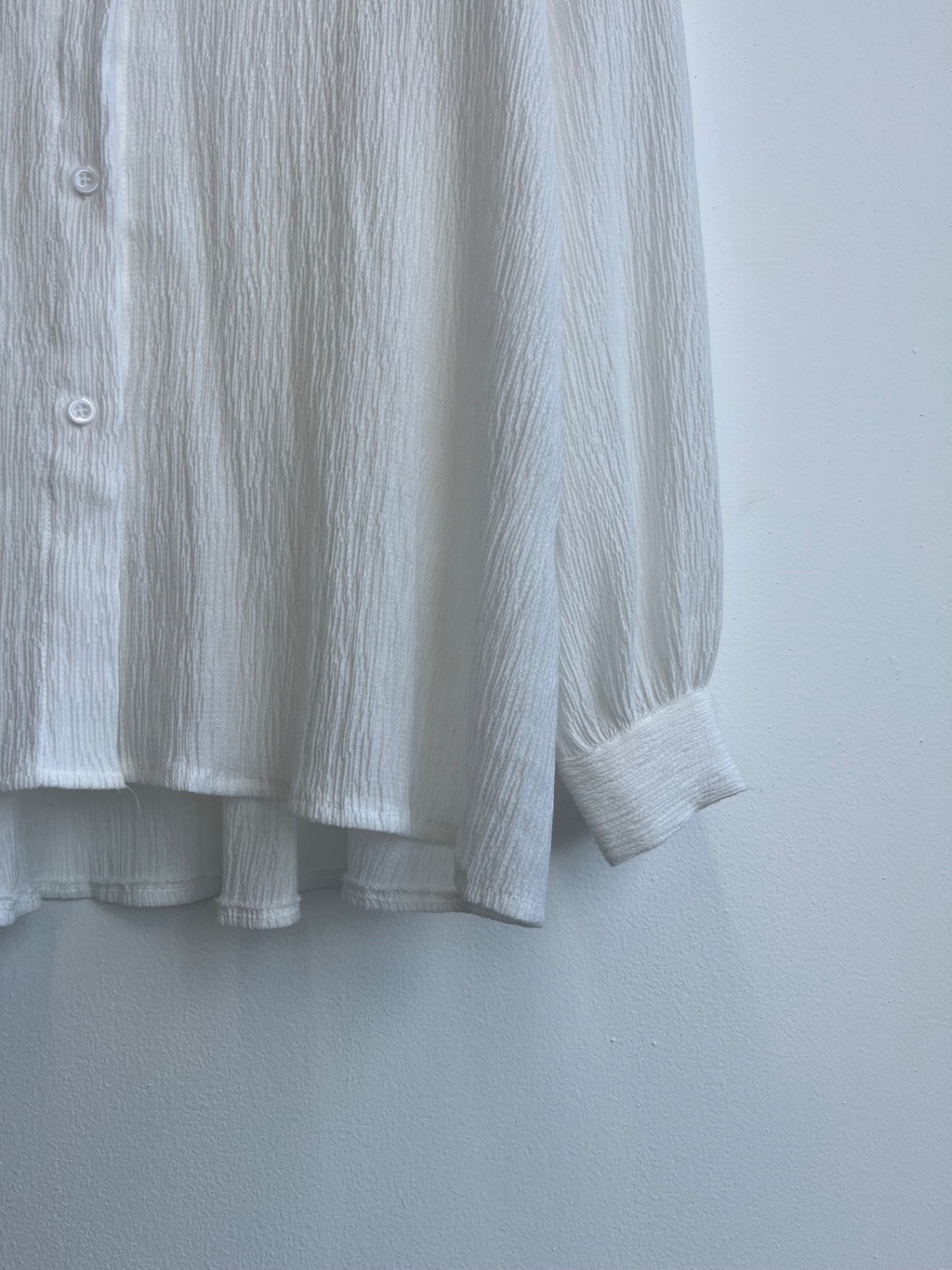 White Crinkle Chiffon Shirt