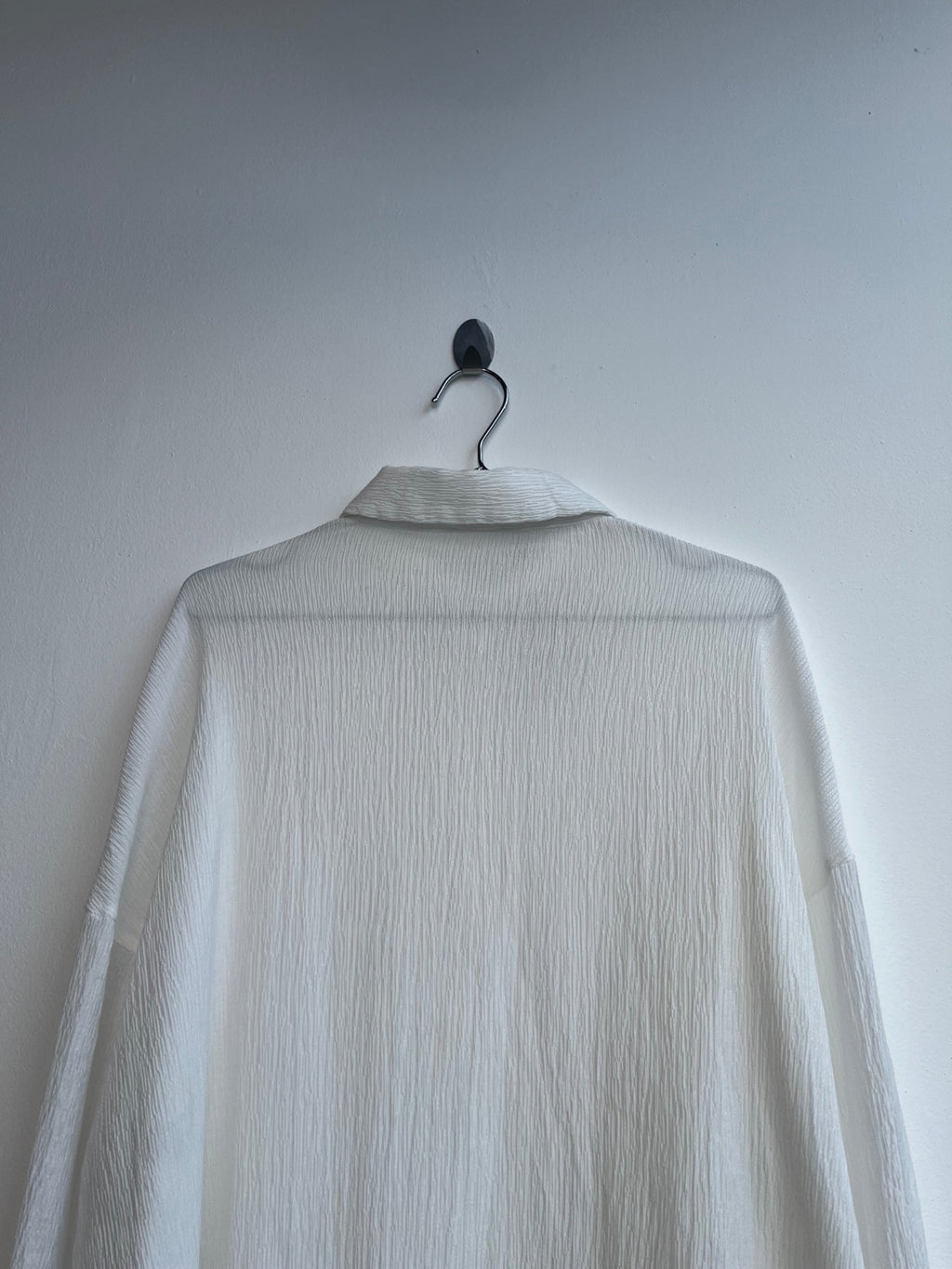 White Crinkle Chiffon Shirt