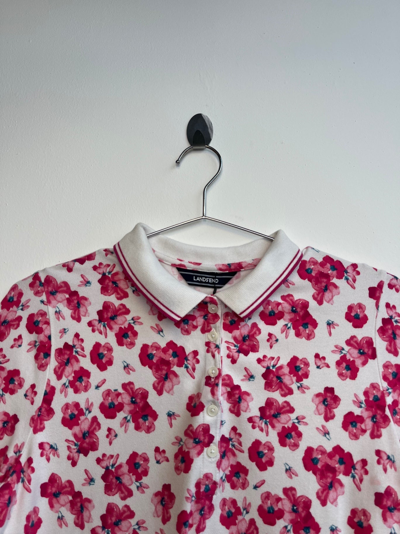 Lands'end Floral Golf Shirt