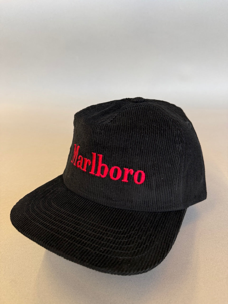 Black Marlboro Corduroy Cap