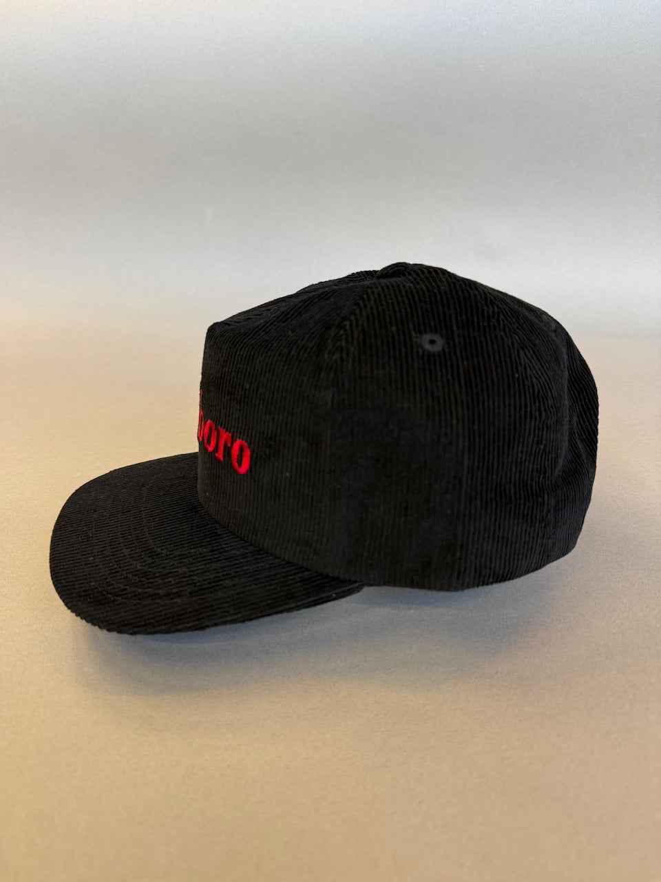 Black Marlboro Corduroy Cap