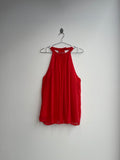 Red Flowy Halter Neck Top
