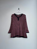 Pink and Black Striped Top
