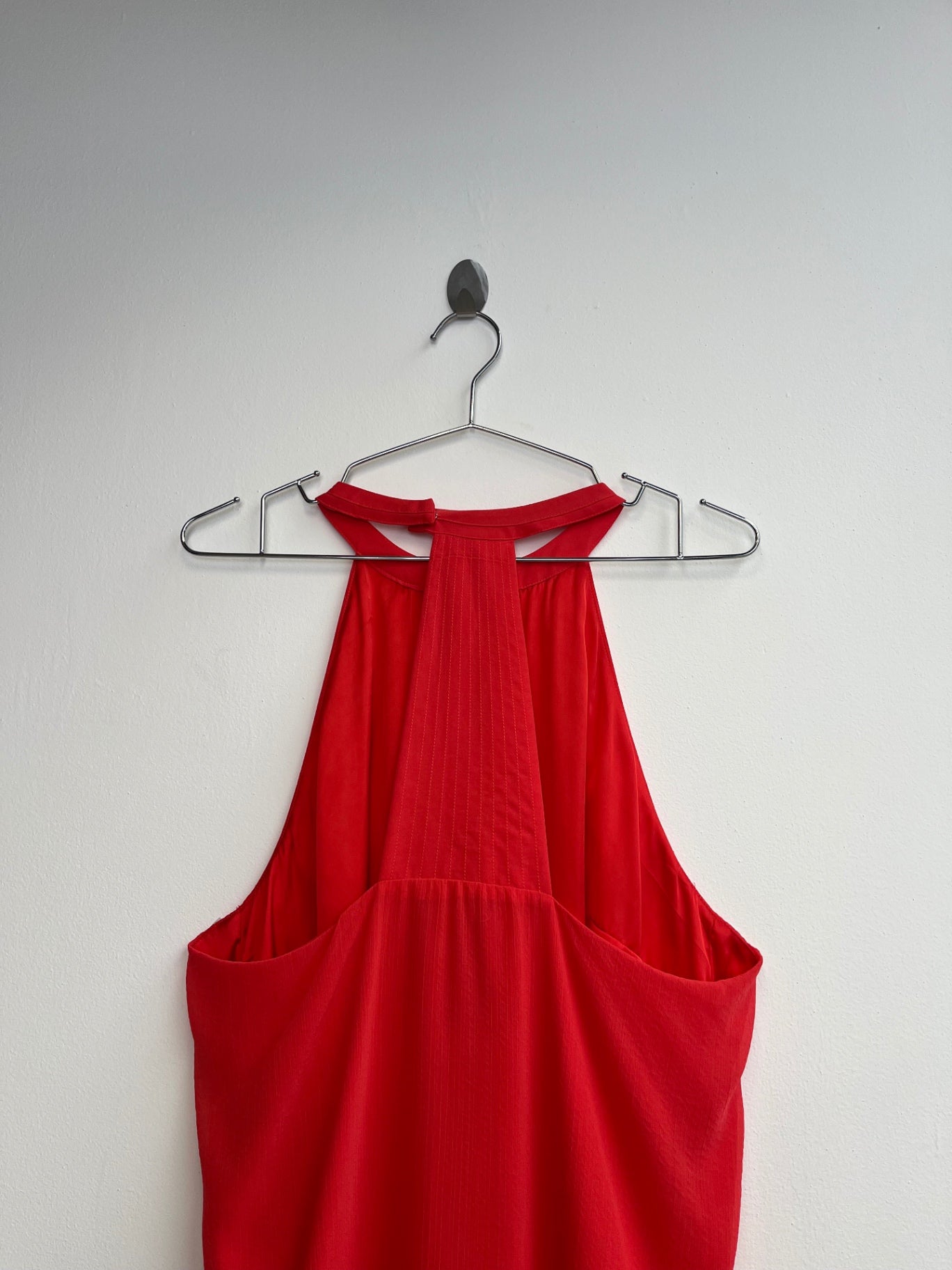 Red Flowy Halter Neck Top