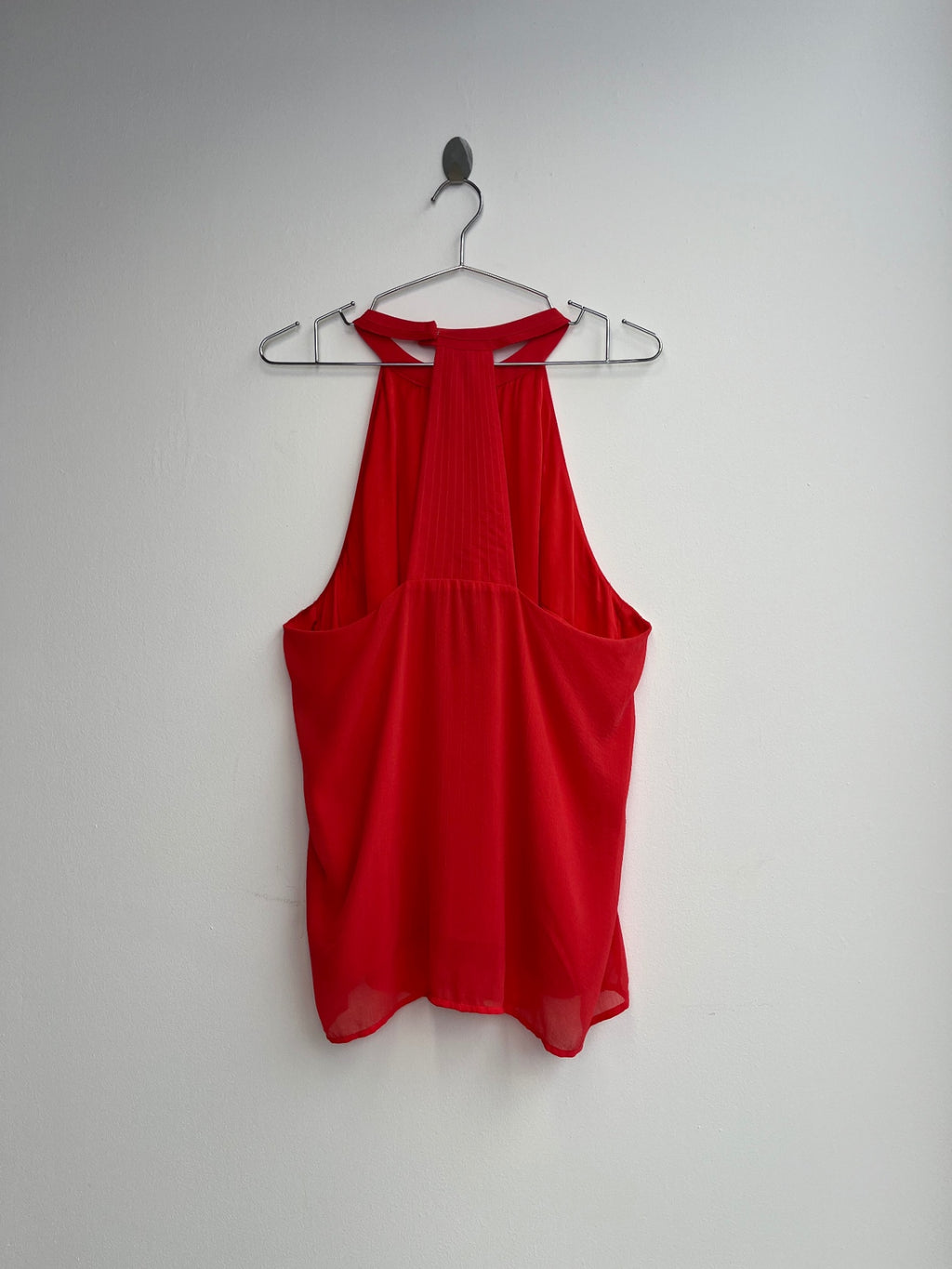 Red Flowy Halter Neck Top