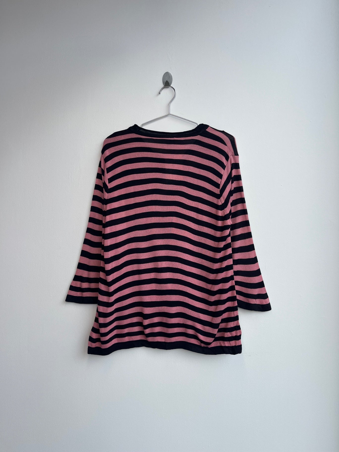 Pink and Black Striped Top