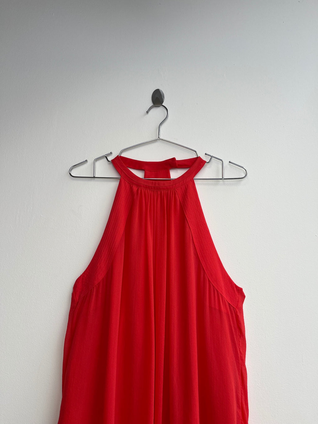 Red Flowy Halter Neck Top