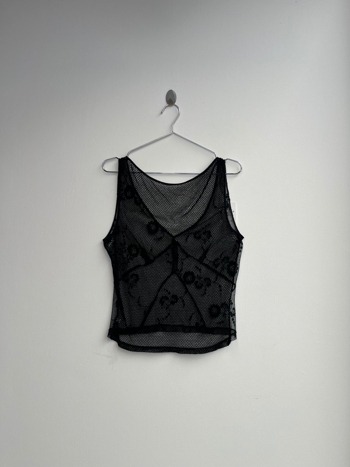 Black Lace Mesh Top