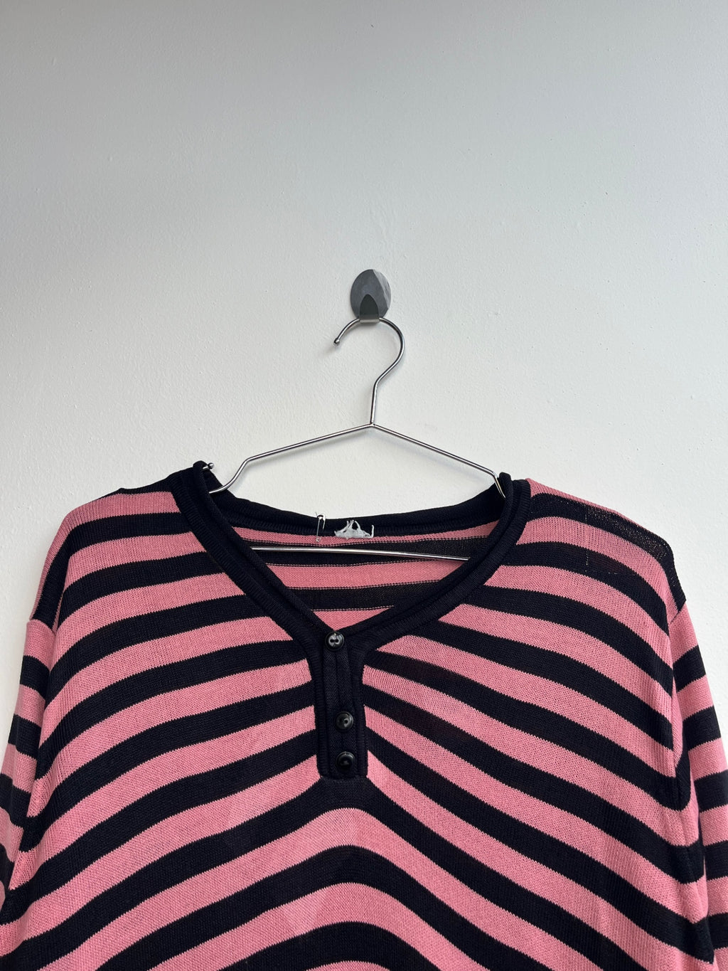 Pink and Black Striped Top