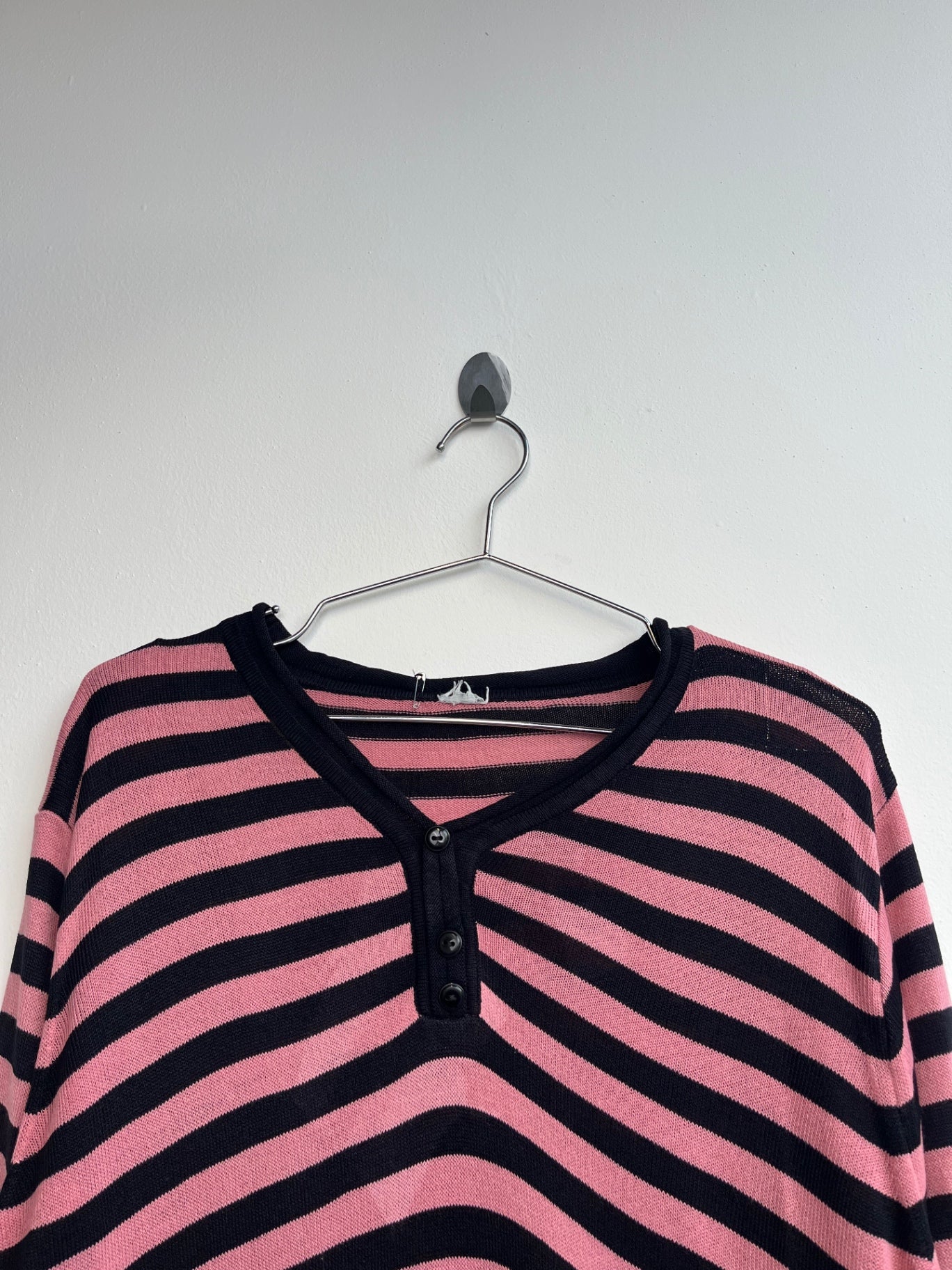 Pink and Black Striped Top