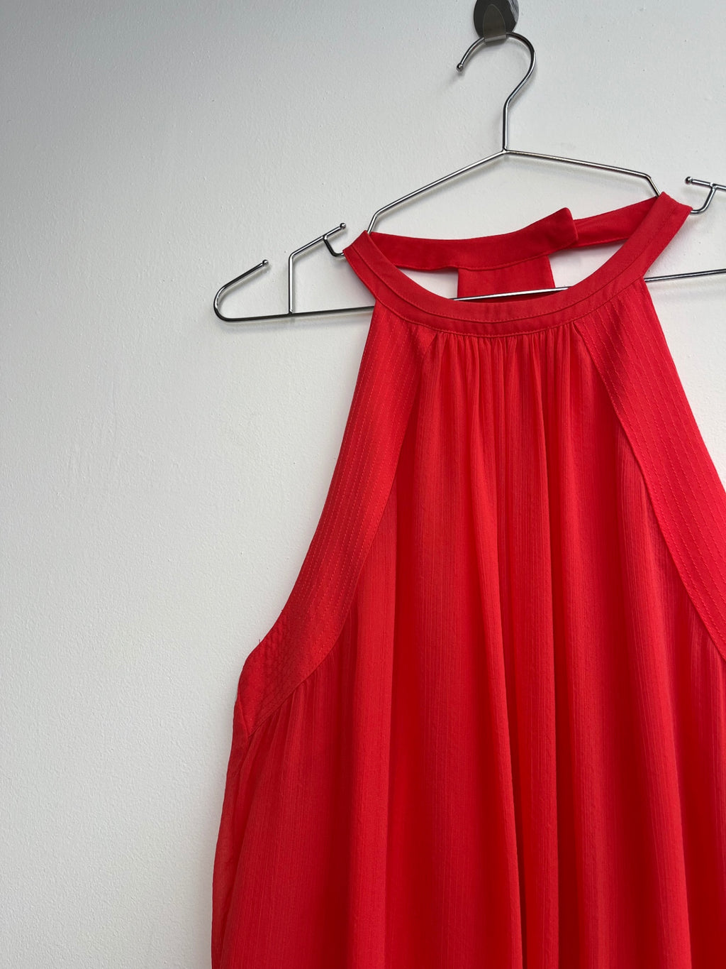 Red Flowy Halter Neck Top