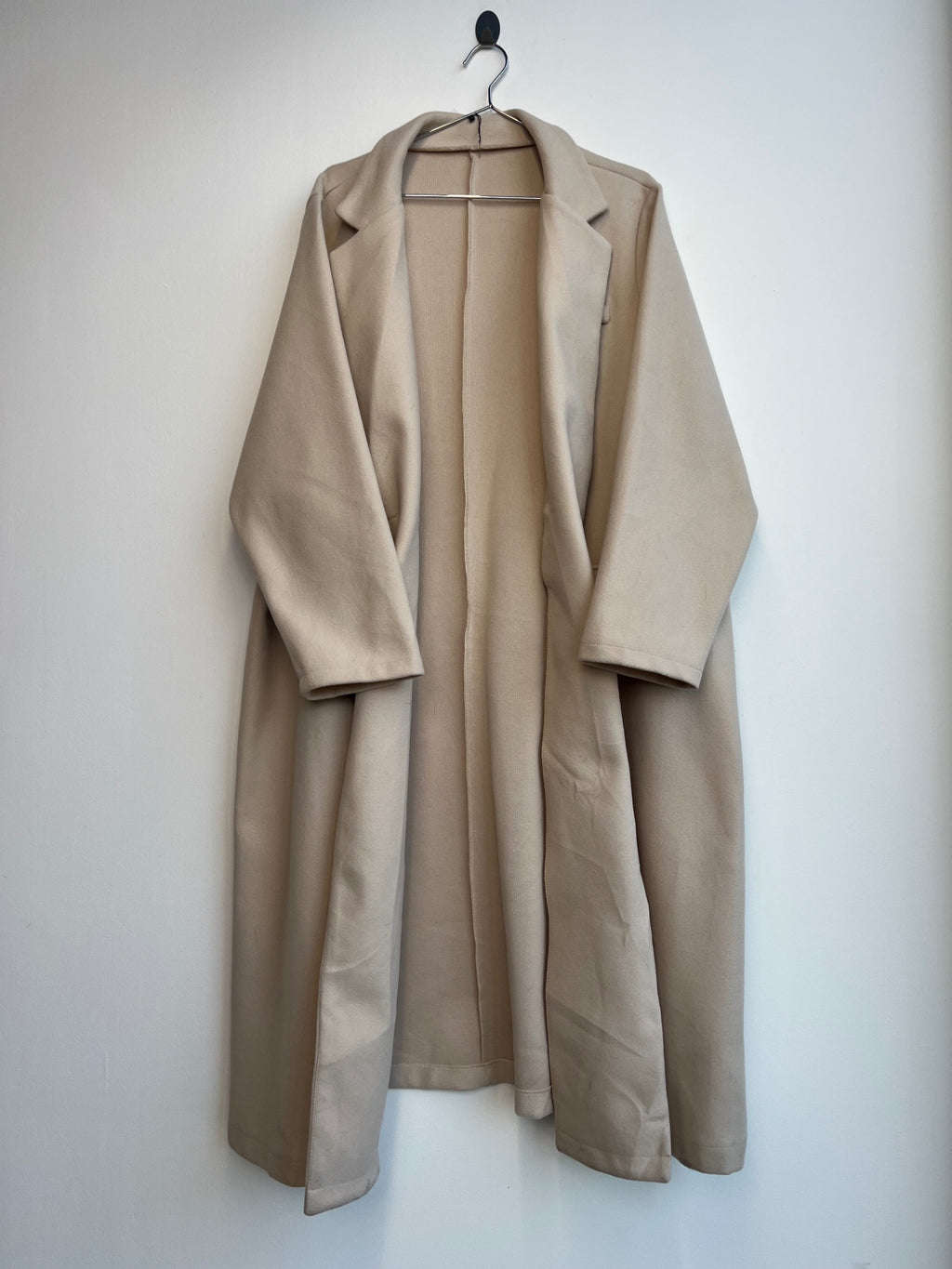 Cream Double Breasted Long Coat