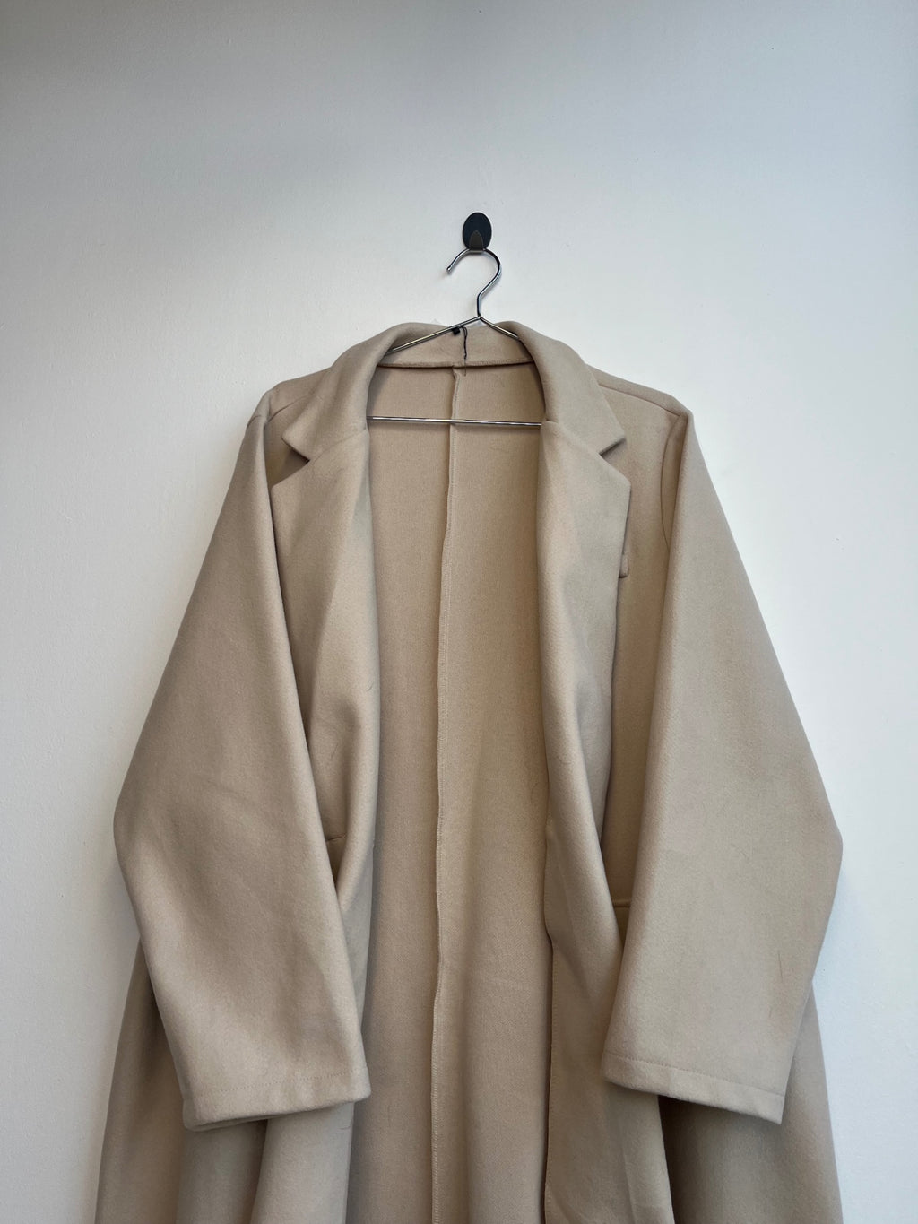 Cream Double Breasted Long Coat