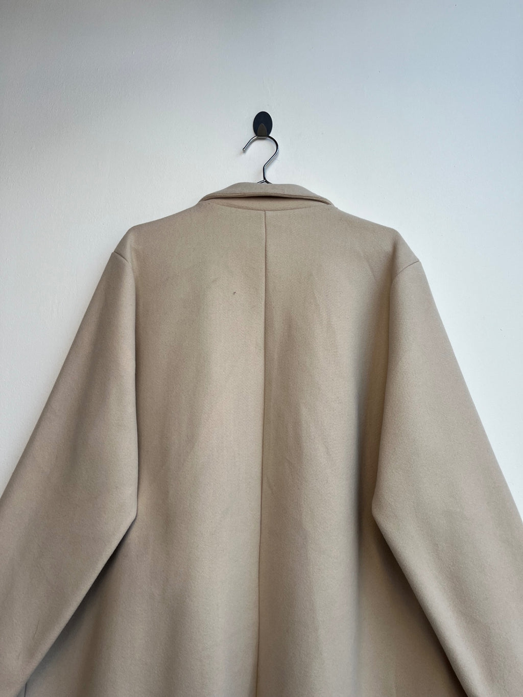 Cream Double Breasted Long Coat